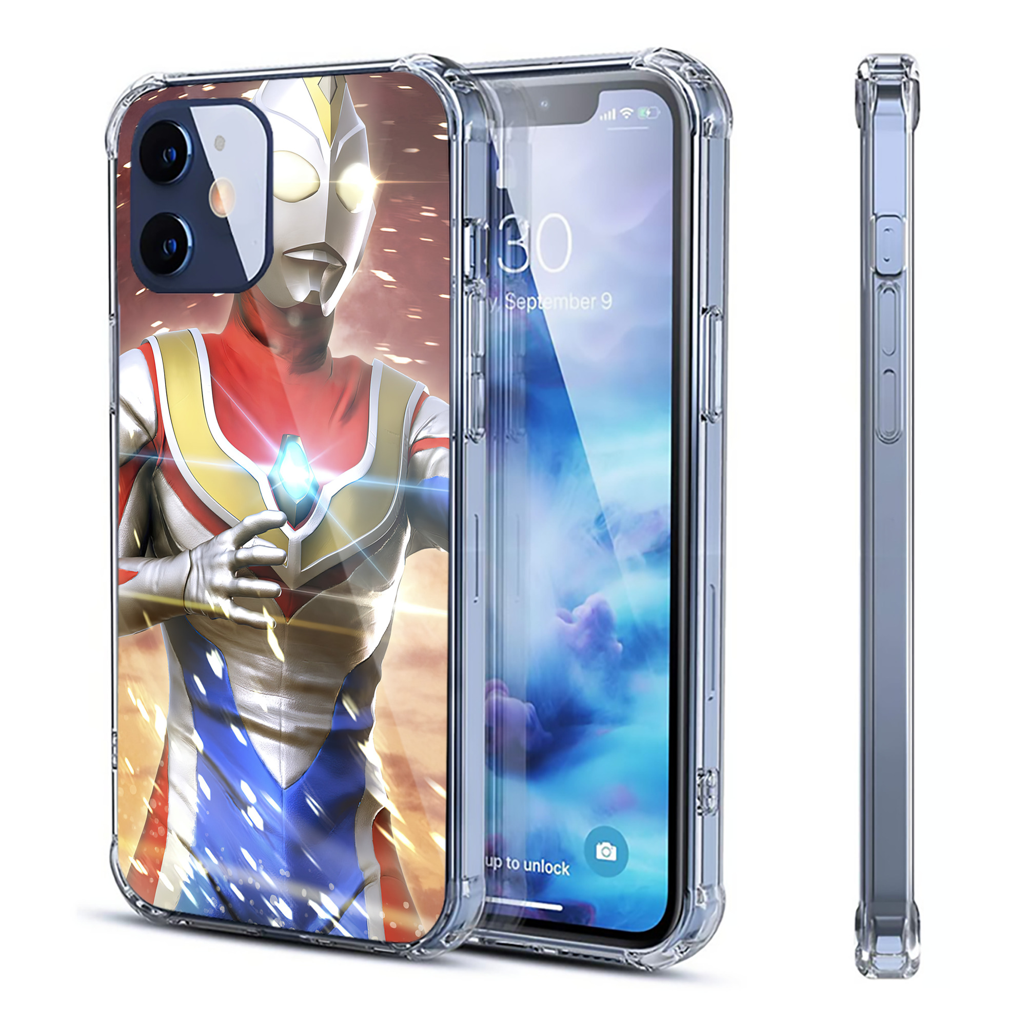 （画像用） ウルトラマン Ultraman 【iPhone 12シリーズ対応】透明スマホケース（クリアソフトケース）